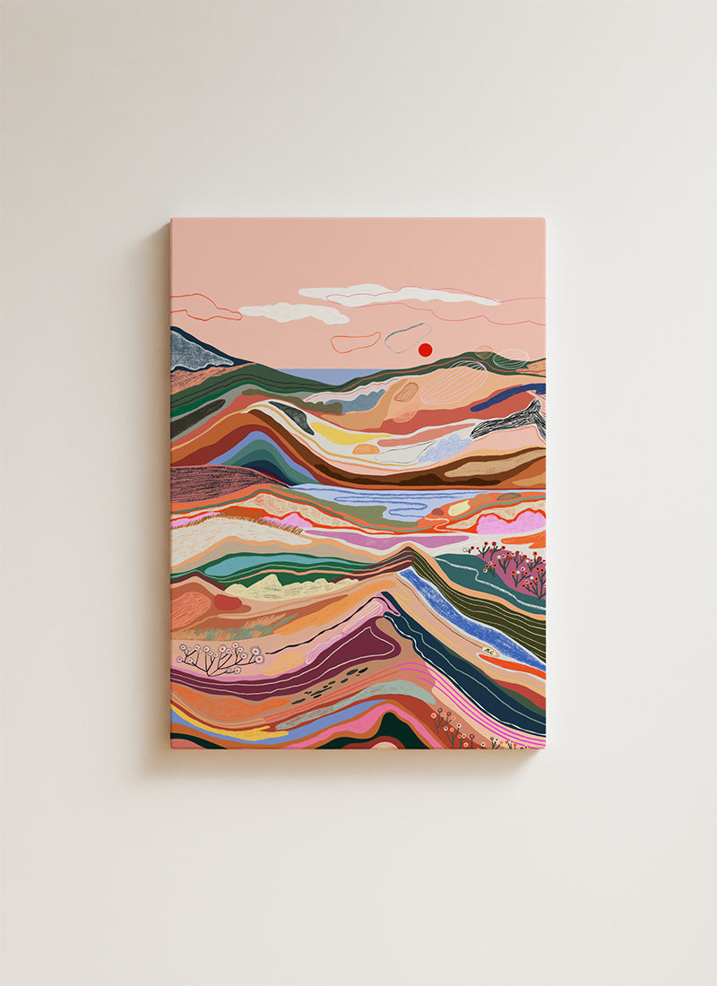 Over the rainbow pink - canvas