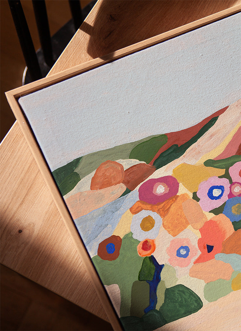 The rocks remember the flowers - canvas