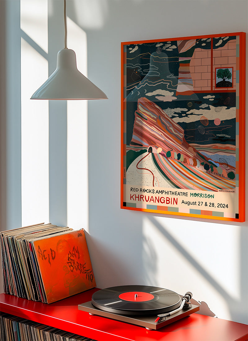 リトグラフ 作品 アート 版画 rock カルチャー LP ビートニク 映画 Marina X Khruangbin - Red Rocks Amphitheatre