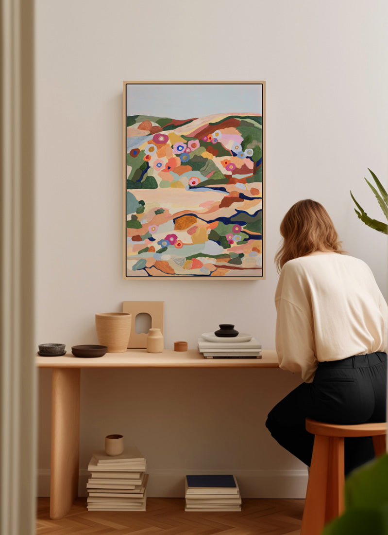 The rocks remember the flowers - canvas