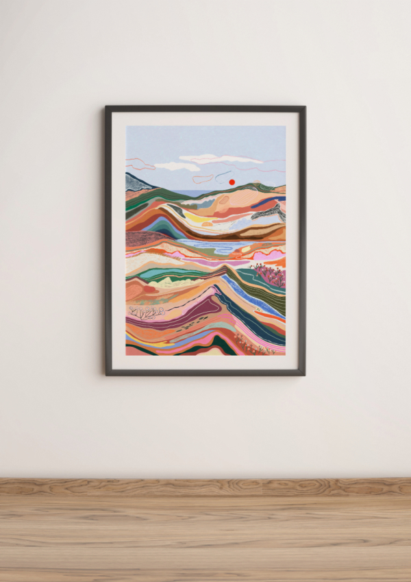colorful abstract mountains landscape