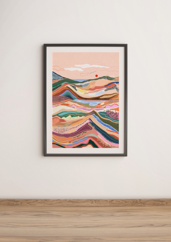 colorful abstract mountains landscape